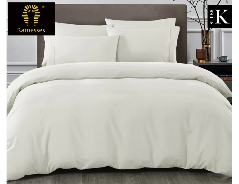 Ramesses 1500TC Egyptian Cotton Super King Bed Quilt Cover Set - Silver