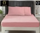 Ramesses Egyptian Cotton Queen Bed Sheet Set - Rose Pink 1
