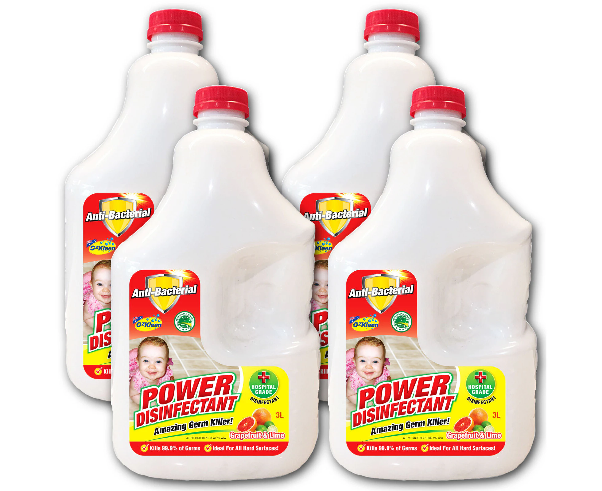 4PK 3L Power Disinfectant Germ Killer