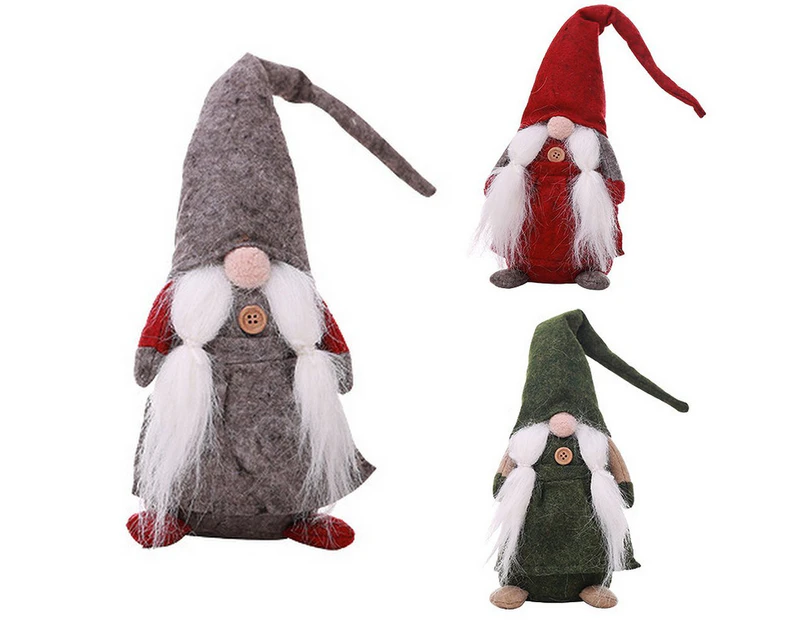 3PCS Christmas Santa Faceless Doll Plush Ornament Xmas Home Party Décor Kids Toy