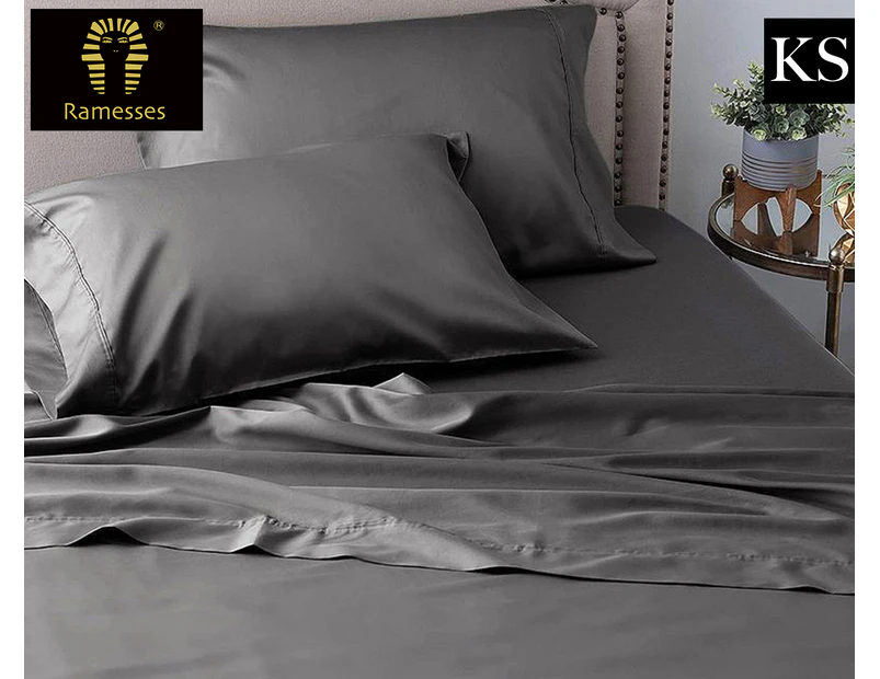 Ramesses 1200TC Tencel King Single Bed Sheet Set - Charcoal