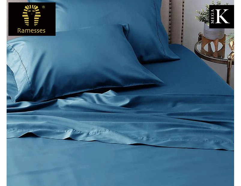 Ramesses 1200TC Tencel Mega King Bed Sheet Set - Classic Blue