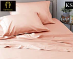 Ramesses 1200TC Tencel King Single Bed Sheet Set - Dusty Pink