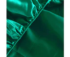 DreamZ Silky Satin Sheets Fitted Flat Bed Sheet Set Pillowcases Double Teal