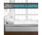 Dreamz Bedding Pillowtop Bed Mattress Topper Mat Pad Protector Cover Double - White