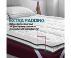 Dreamz Bedding Pillowtop Bed Mattress Topper Mat Pad Protector Cover Single - White