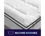 Dreamz Bedding Pillowtop Bed Mattress Topper Mat Pad Protector Cover Double - White