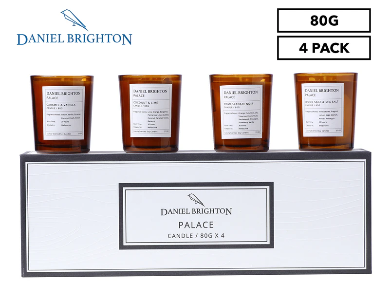 Daniel Brighton Palace 4-Pack Soy Candle Set 80g - Multi
