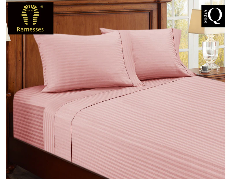 Ramesses 1500TC Spring Refresh Egyptian Cotton Mega Queen Bed Sheet Set - Dusty Pink