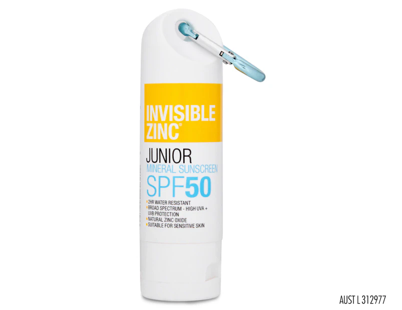 Invisible Zinc Junior SPF50 Mineral Sunscreen w/ Clip-On 60g