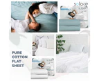 Solace Sleep Pure Cotton Flat Sheet - Blue Gum - Blue Gum