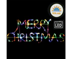 Stockholm Christmas Lights 60 LEDs Solar MERRY CHRISTMAS Sign Outdoor Garden Xmas 68x27CM