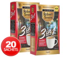 2 x 10pk Robert Timms 3-in-1 Classic Premium White Coffee Mix