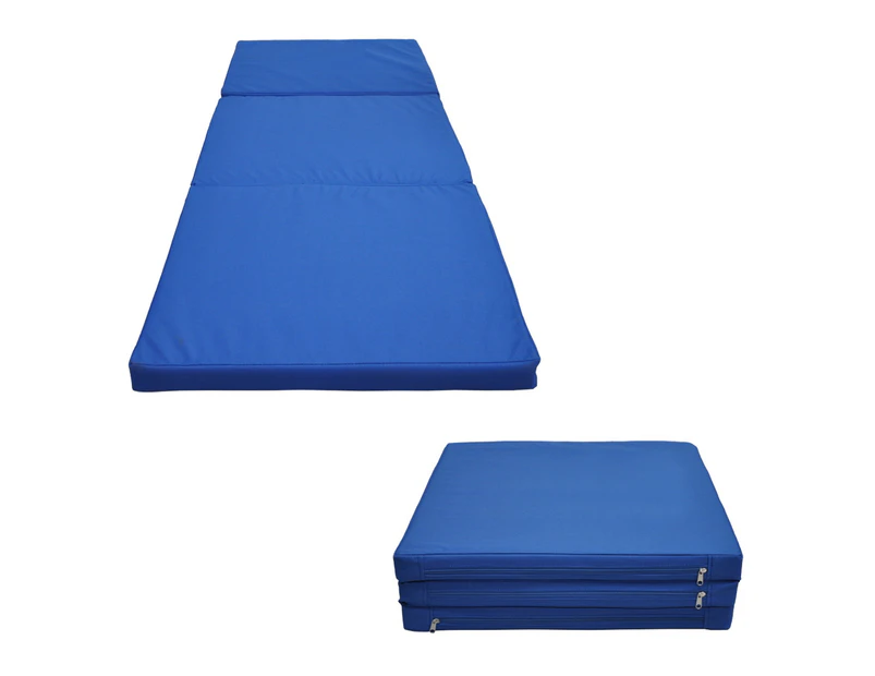 Folding Yoga Blue Mat - Gymnastics Floor Exercise Gym Mat - 180Cm*60Cm*5Cm
