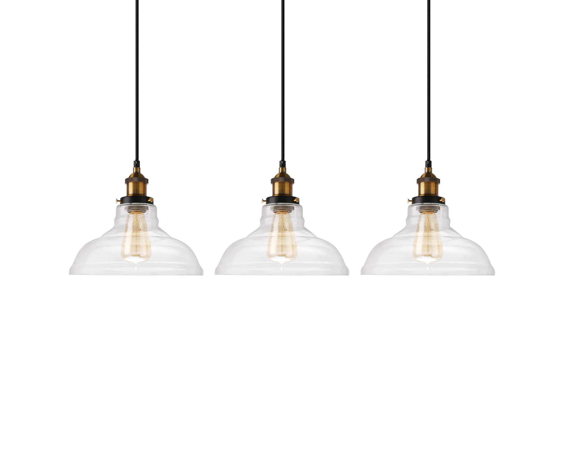 3X Clear Pendant Light Fortune