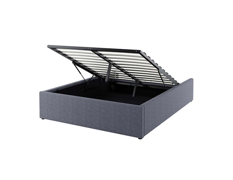 Fabia Fabric Gas Lift Storage Double Bed Base - Charcoal