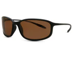 Serengeti Sestriere Polarized Wraparound Sunglasses Plastic Satin Black