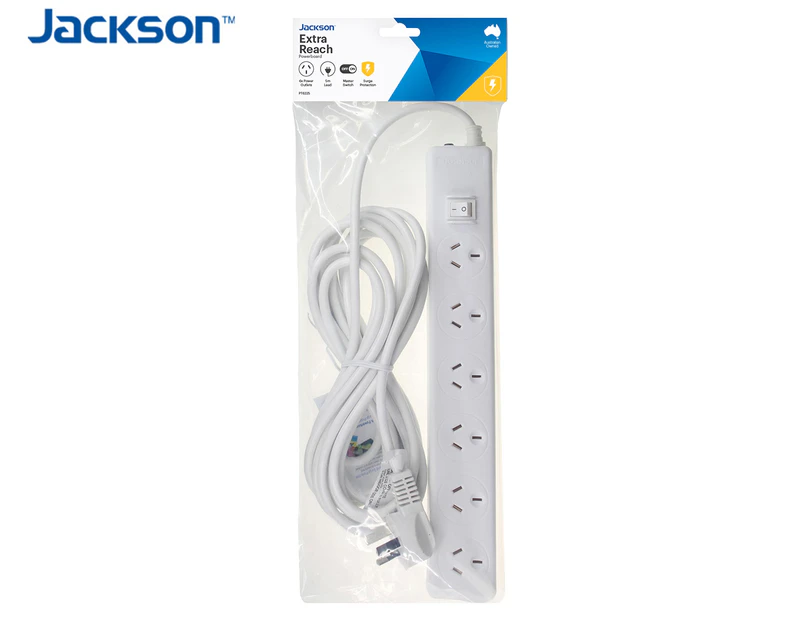 Jackson 6-Way Switch Power Board w/ 5m Cord - White