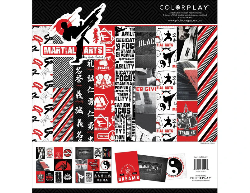 ColorPlay Collection Pack 12in x 12in - Martial Arts, 4 Designs/2 Each +
