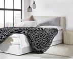 Gioia Casa 120x160cm Super Chunky Hand Braided Large Blanket - Charcoal