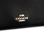 Coach Hayden Pebbled Leather Foldover Crossbody Clutch Bag - Black