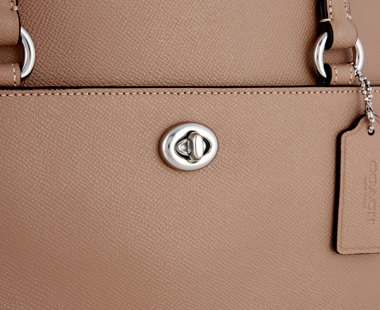 Coach Crossgrain Leather Folio Tote Bag - Taupe | Catch.co.nz