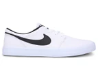 Nike SB Men's Portmore II Solarsoft Canvas Skate Sneakers - White/Black