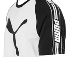 Puma Men's Speed Wire Raglan Tee / T-Shirt / Tshirt - White/Black