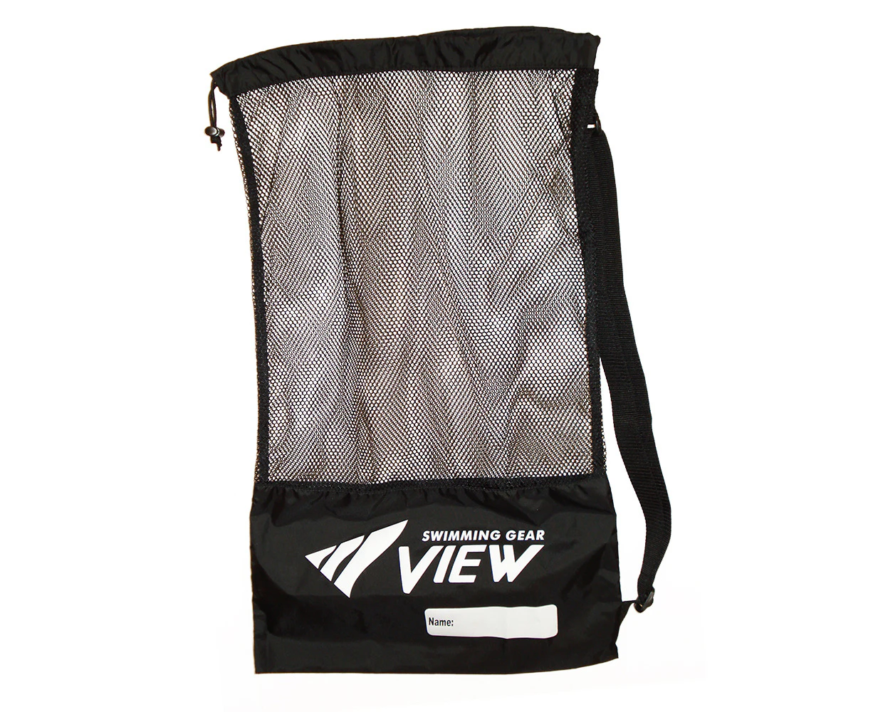 VIEW Large Drawstring Mesh Swim Bag - Black