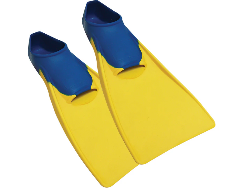 VIEW Swimming and Snorkeling Rubber Fins - Yellow/Blue