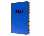 Collins A5 Edge Rainbow Weekly 2021 Diary - Blue