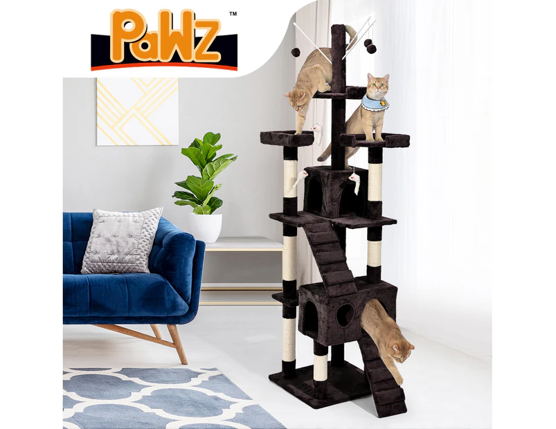 PaWz Cat Tree Scratching Post Scratcher House Condo Tower Furniture Dark Brown