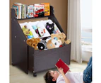 Levede Kids Toy Box Organiser Children Cloth Storage Rack Cabinet Wood Bookcase