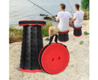 Camping Stool Folding Chair Portable Travel Seat Outdoor Retractable Stools Red