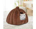 Pet Bed Dog Beds Bedding Cat House Comfy Kennel Cave Castle Igloo Nest Brown L