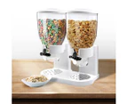 Toque Double Cereal Dispenser Dry Food Storage Container Dispense Machine White