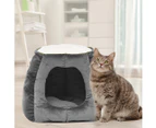 Cat House Bed Pet Dog Large Beds Igloo Bedding Castle Round Nest Cave Grey M