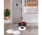 360° Spin Mop Bucket Set Spinning Stainless Steel Rotating Wet Dry  Black