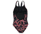 Arena Girls' Carbonics Pro Back One-Piece Swimsuit - Black/Red