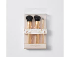 Flora 3 Pack Cosmetic Brushes Set - Gold