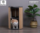 Charlie's Medium Deluxe Bamboo Cat Barrel Scratcher  - Natural/Grey