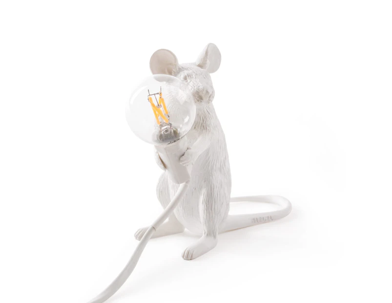 Seletti Mouse Lamp Sitting - White
