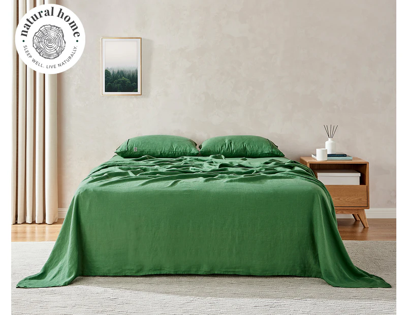 Natural Home European Linen Sheet Set - Olive