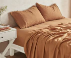 Natural Home European Linen Sheet Set - Rust