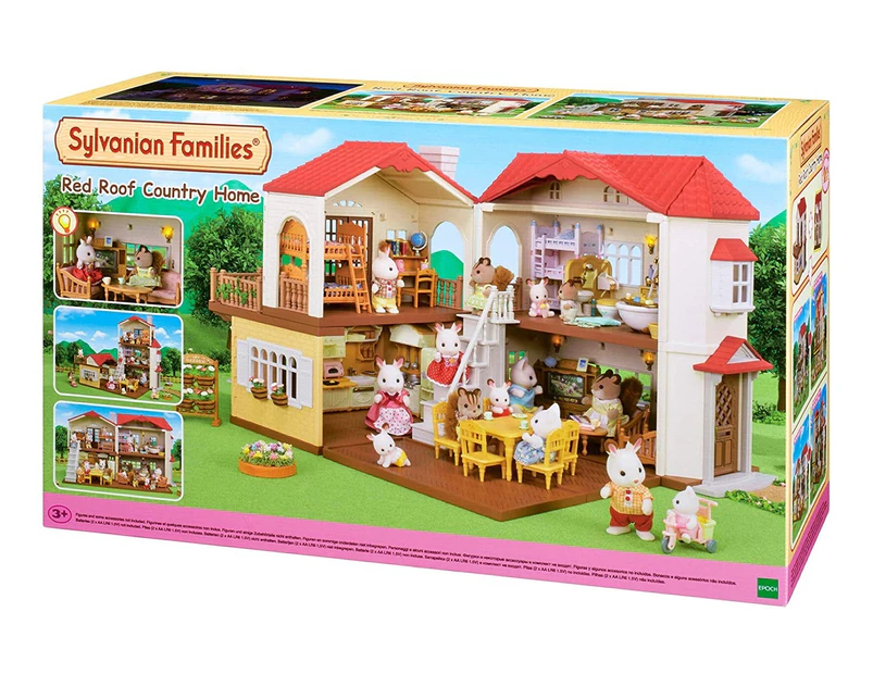 Sylvanian Families Red Roof Country Home Doll House - Red/Multi