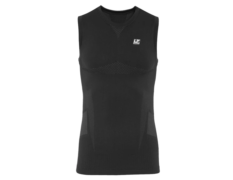 LP Support Men's EmbioZ Back Support Compression Top - Black