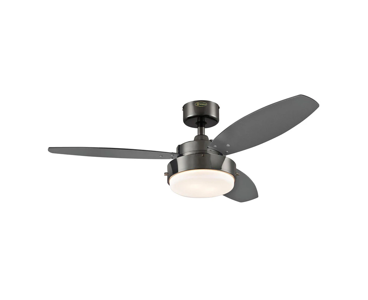 Westinghouse 107cm Alloy Ceiling Fan w/Reversible Blade/Airflow/Light Gun Metal