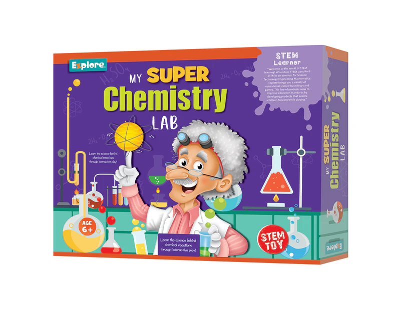Explore STEM Deluxe Chemistry Lab Set DIY Kit Kids/Children Educational Toy 6y+