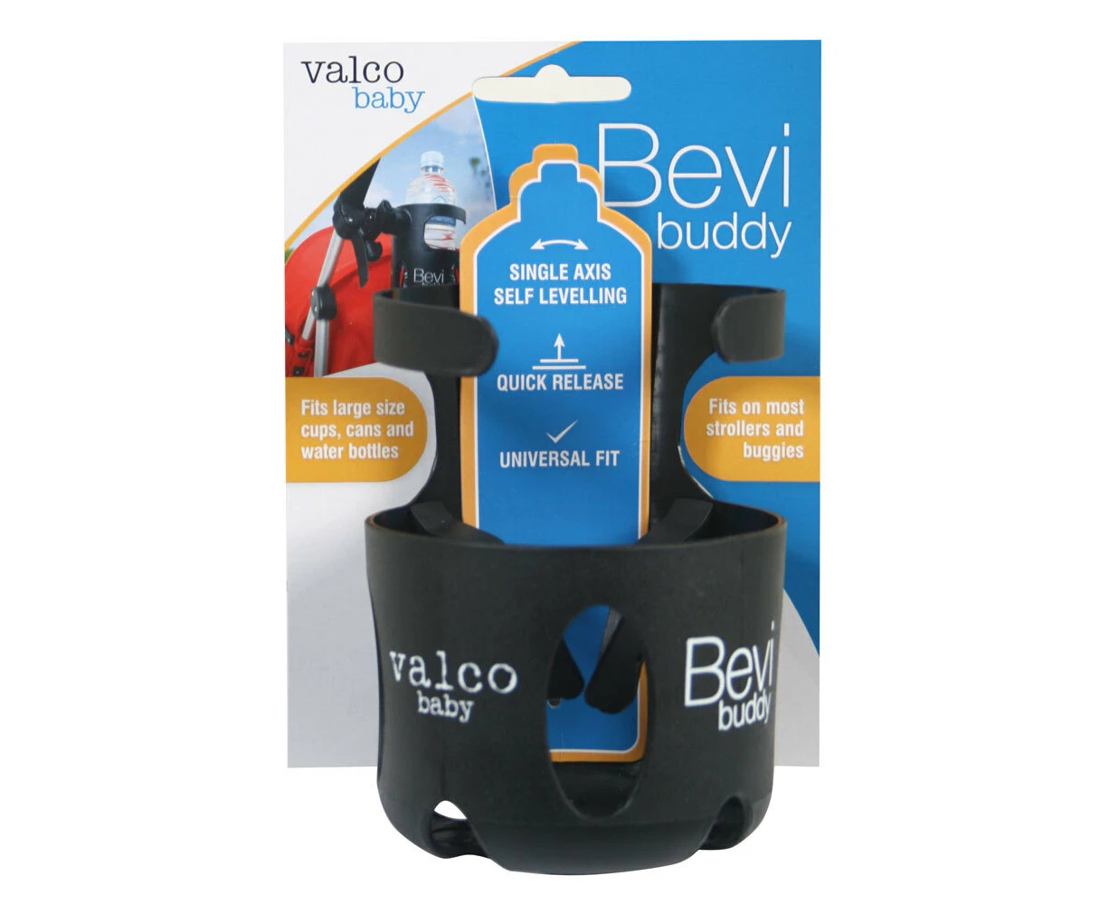 Valco Baby Universal Bevi Buddy Storage 1.5L Cup Holder for Pram/Stroller Black