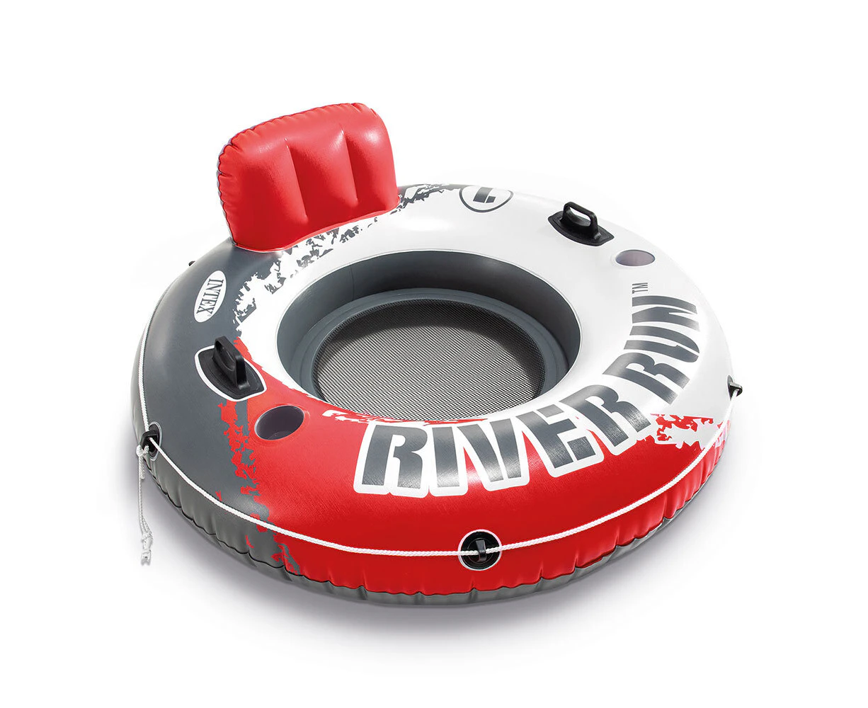 Intex 135cm River Ring Inflatable Water Tube Floating Seat/Chair Cup Holders